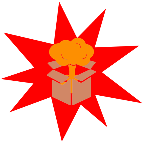 Cardboard Box Studios logo; an exploding cardboard box.